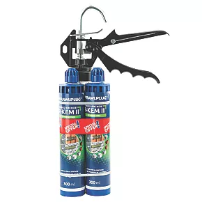 Rawlplug R-KEM-II-300-P2G6N Resin & Heavy Duty Gun 2 x 300ml 1 Rawlplug R-KEM-II-300-P2G6N Resin & Heavy Duty Gun 2 x 300ml